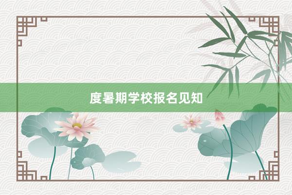 度暑期学校报名见知