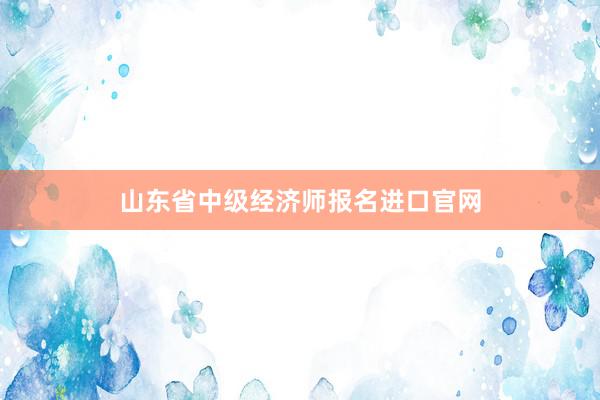 山东省中级经济师报名进口官网
